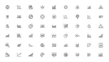 Business graphs and charts icons vector