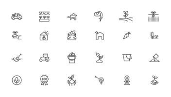 Agriculture icon set. Ecology line icons set. vector