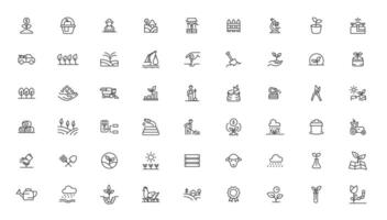 Agriculture icon set. Ecology line icons set. vector