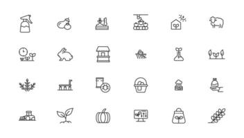 Agriculture icon set. Ecology line icons set. vector
