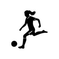 football player silhouette with ball vector