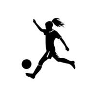 football player silhouette with ball vector
