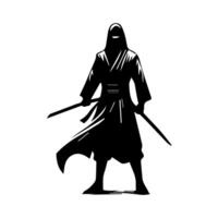 ninja silhouette on a white background vector