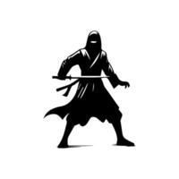 ninja silhouette on a white background vector