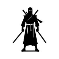 ninja silhouette on a white background vector