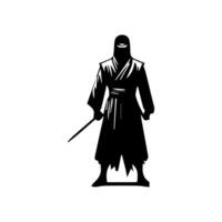ninja silhouette on a white background vector