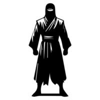 ninja silhouette on a white background vector