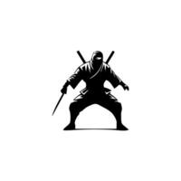 ninja silhouette on a white background vector
