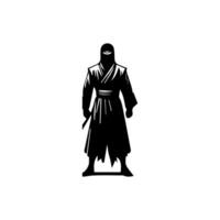 ninja silhouette on a white background vector