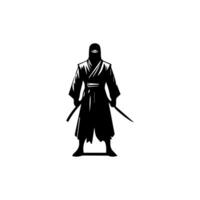 ninja silhouette on a white background vector
