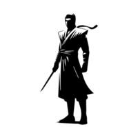 ninja silhouette on a white background vector