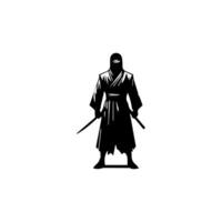 ninja silhouette on a white background vector