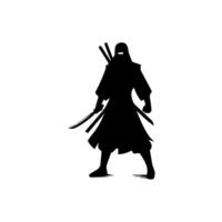silhouette of ninja on a white background vector