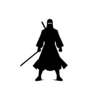 silhouette of ninja on a white background vector