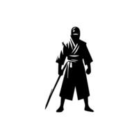 silhouette of ninja on a white background vector
