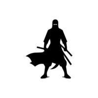 ninja silhouette on a white background vector