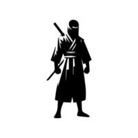 silhouette of ninja on a white background vector