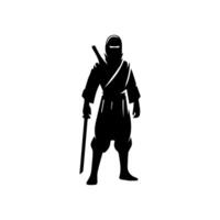 silhouette of ninja on a white background vector