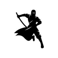 silhouette of ninja on a white background vector