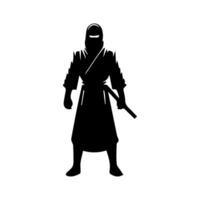 silhouette of ninja on a white background vector