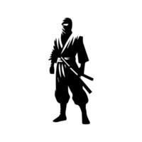 silhouette of ninja on a white background vector