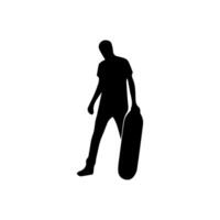 Skateboard action player silhouette illustration vector