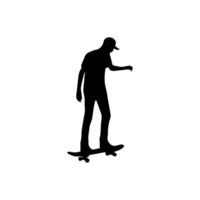 Skateboard action player silhouette illustration vector