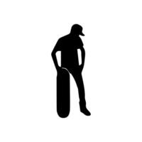 Skateboard action player silhouette illustration vector