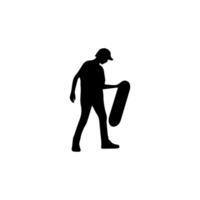 Skateboard action player silhouette illustration vector