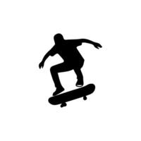 Skateboard action player silhouette illustration vector