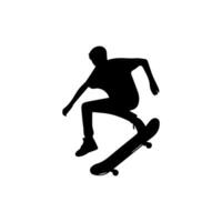 Skateboard action player silhouette illustration vector