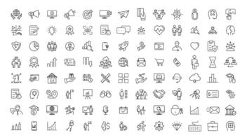 Digital marketing icons set. Content, search, marketing, ecommerce, seo, electronic devices, internet, analysis, social and more line icon. vector