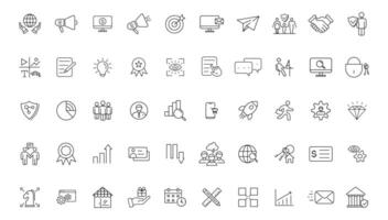 Digital marketing icons set. Content, search, marketing, ecommerce, seo, electronic devices, internet, analysis, social and more line icon. vector