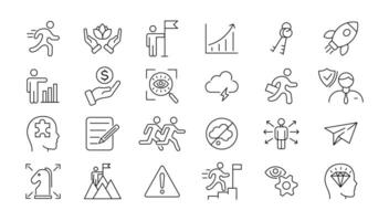 Insurance elements - minimal thin line web icon set. Outline icons collection. vector