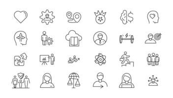 Insurance elements - minimal thin line web icon set. Outline icons collection. vector