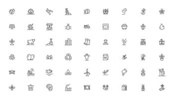 Agriculture icon set. Ecology line icons set. vector