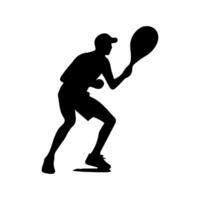 silhouette of a tennis player on white background vector