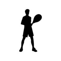 silhouette of a tennis player on white background vector