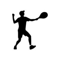 silhouette of a tennis player on white background vector