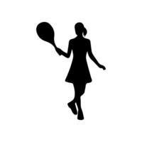 silhouette of a tennis player on white background vector