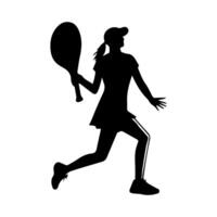 silhouette of a tennis player on white background vector