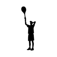 silhouette of a tennis player on white background vector