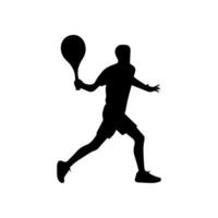 silhouette of a tennis player on white background vector