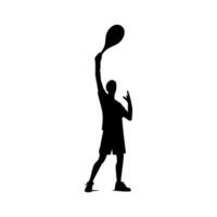 silhouette of a tennis player on white background vector