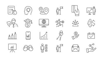 Digital marketing icons set. Content, search, marketing, ecommerce, seo, electronic devices, internet, analysis, social and more line icon. vector
