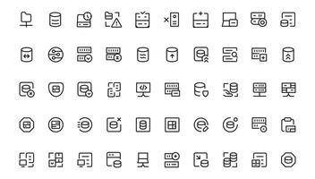 Data Analytic thin line icon set. Data Analysis editable stroke icons. Data analytics, mining, optimization, processing, statistic, monitoring, analysis vector