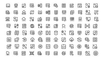 Data Analytic thin line icon set. Data Analysis editable stroke icons. Data analytics, mining, optimization, processing, statistic, monitoring, analysis vector