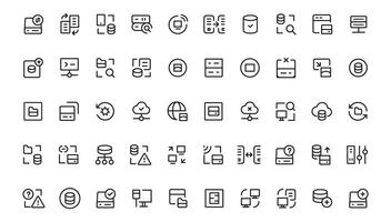 Data Analytic thin line icon set. Data Analysis editable stroke icons. Data analytics, mining, optimization, processing, statistic, monitoring, analysis vector