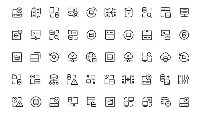 Data Analytic thin line icon set. Data Analysis editable stroke icons. Data analytics, mining, optimization, processing, statistic, monitoring, analysis