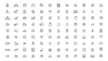Set of fintech modern icons. Simple line art style icons pack. fintech simple concept icons set. Contains such icons as finance, technology, blockchain, innovation and more, can be used for web vector